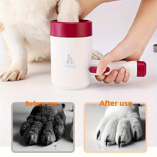 Pet Foot Cup with Non-Slip Base & Sharp Teeth Design - Heavy-Duty Claw Cleaner for Small/Medium Dogs & Cats - Indoor/Outdoor Use, Easy to Clean, Safe for Paws - Ideal for Pomeranian, Shih Tzu, Chihuahua, Jack Russell Terrier