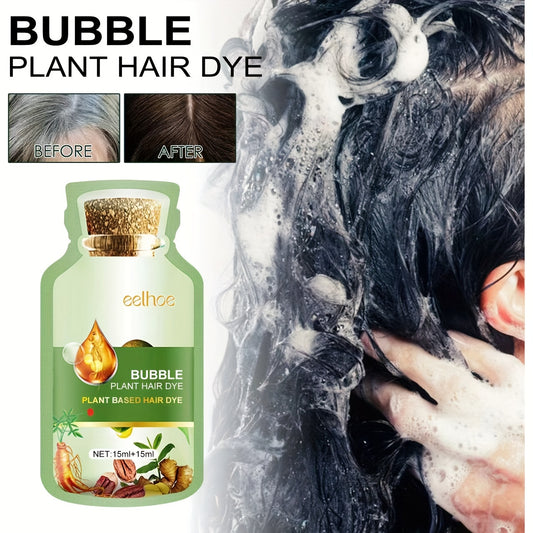 A Natural Plant-Based Hair Dye That Is Semi-Permanent, Easy to Apply, And Gentle on The Scalp. This Bubble Hair Treatment Is Suitable for Both Men And Women, Allowing for Quick At-Home Hair Coloring with a 30ML Pack Containin