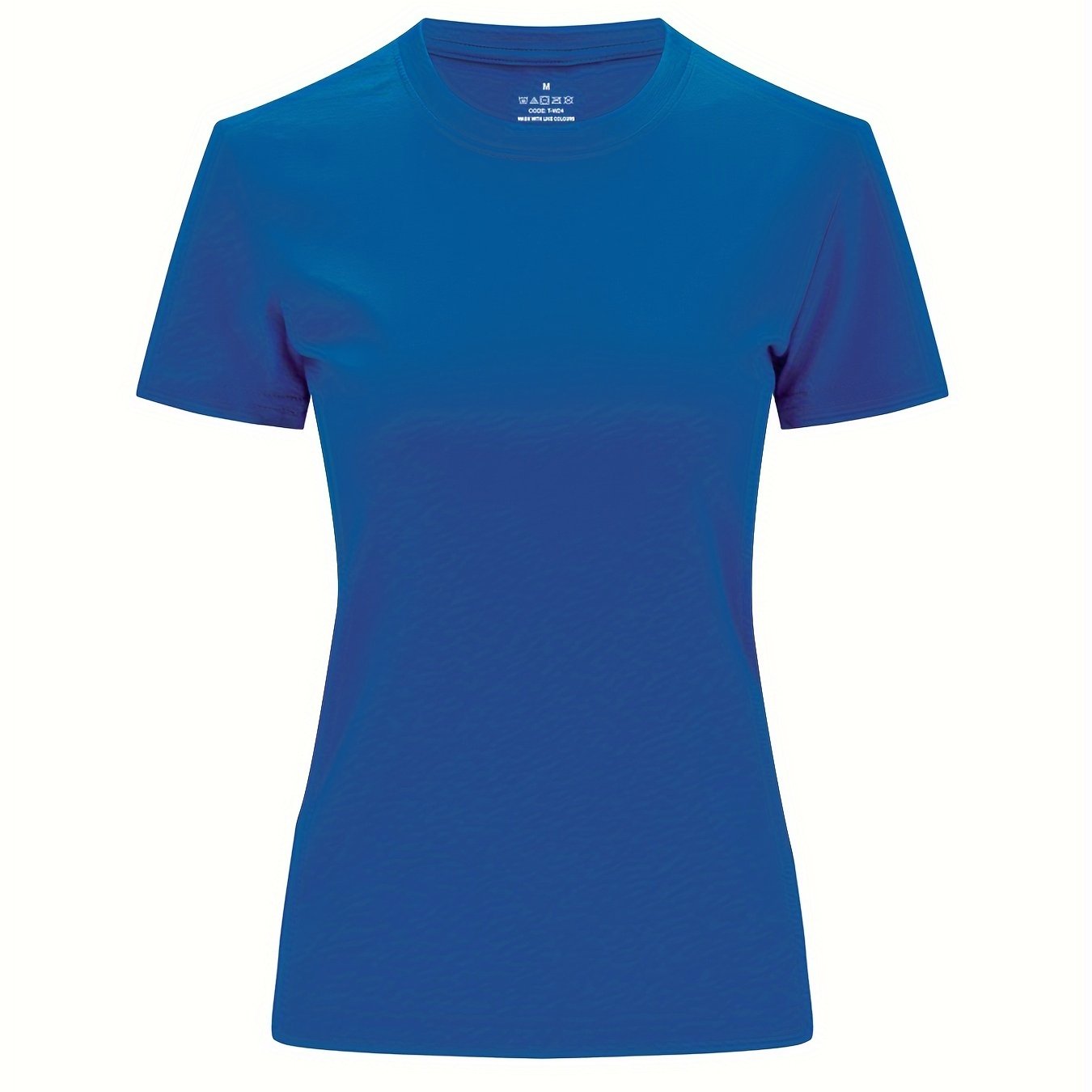 Solid Crew Neck T-Shirt, Casual Short Sleeve Top For Spring & Summer, Women'S Clothing