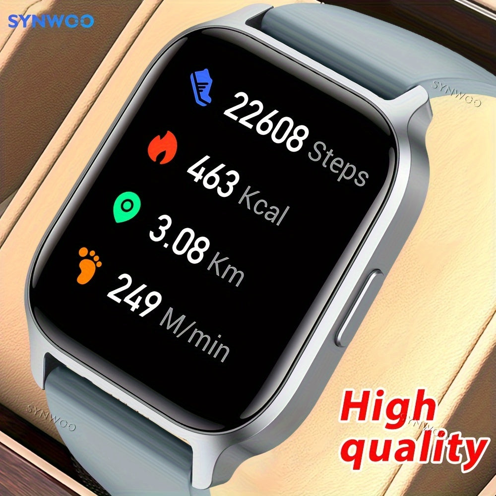 Synwoo Smart Watch, Modern Style, Wireless 5.2, IPS+TFT 4.7cm Screen, Realtek8763EWE Chip, Deployant Clasp, Magnetic Charging, Lithium Battery-Polymer 270mAh, Rechargeable Battery, with Full Touch Screen, Wireless Calling, Sl
