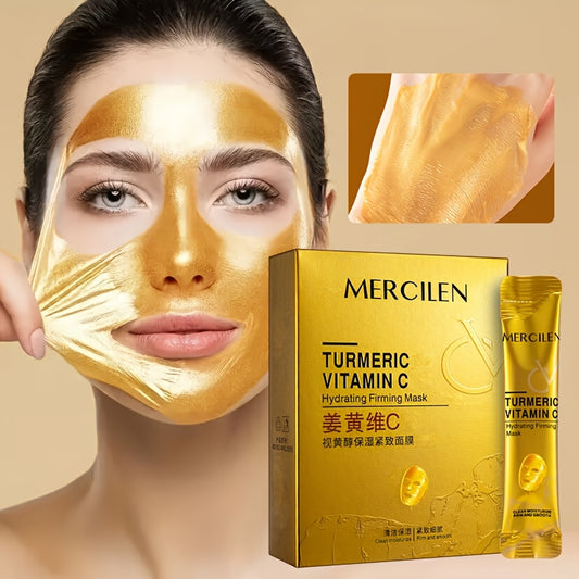 Turmeric Vitamin C retinol Moisturizing and firming Mask 6g*10 pack, added aloe vera, hyaluronic acid and phytosqualane, deep cleansing, moisturizing and firming, suitable for all Light Beige types, even Light Beige, Travel p