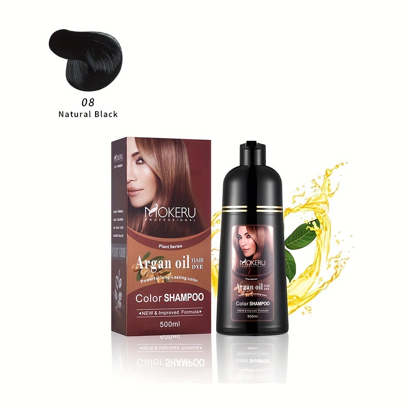 3-in-1 Argan oil hair dye for gray hair coverage Easy to use at home for both men and women
