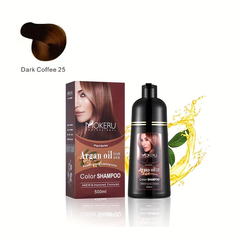 3-in-1 Argan oil hair dye for gray hair coverage Easy to use at home for both men and women