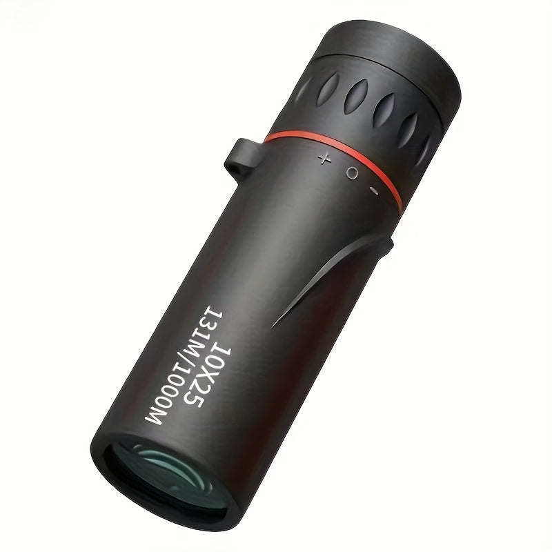 High-Definition Portable Telescope - 10X25 Magnification with Objective Lens, Lightweight Pocket Binoculars for Bird Watching, Hunting & Stargazing, Sport Travel Optics, Textured Grip, Telescope with Tall Extendable Tripod, O