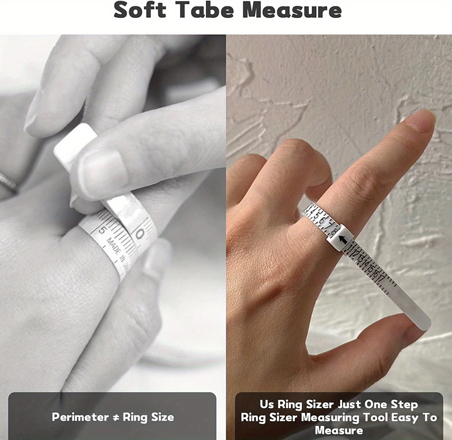 1pc Ring Sizer Measuring Tool - Clear, with Measurement Markings (1-17 US Ring Sizes) - for Jewelry Making, Ring Sizing, Gift - Durable & Portable Finger Gauge for Professionals & Hobbyists, Professional Jewelry Tool, Clear M