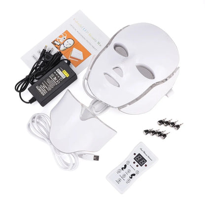 MODERISER LED Face and  Neck Mask ,7 Color Light Therapy