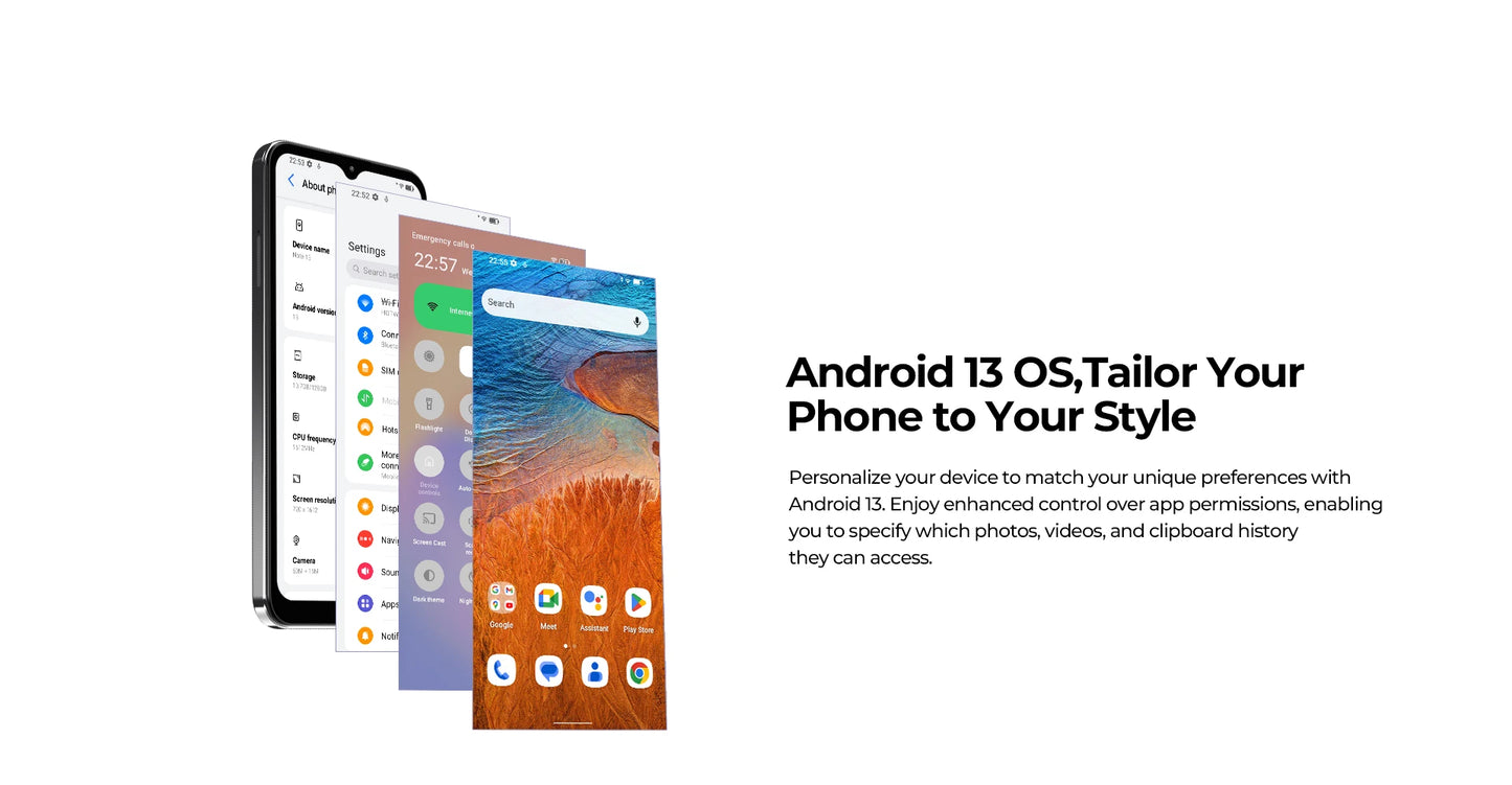 HOTWAV Note 13 Mobile Phone 6.6'' HD+ 90Hz Display 4GB 128GB Octa-Core Smartphone 50MP 5160mAh Android 13 Cellphone