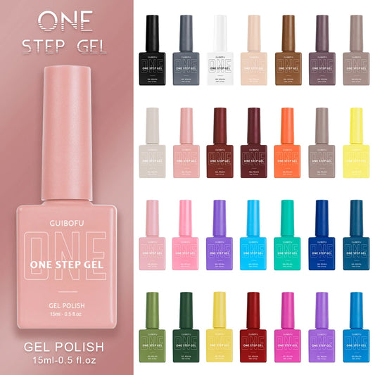 3in1 Gel One Step Gel (no need topcoat and basecoat) 27 colors Series 15ml Gel Nail Polish Set Fall Shine Finish Semi Permanent
