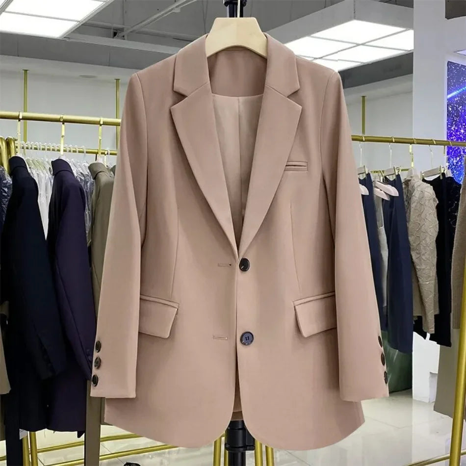 Women Jackets Pink Small Suit Women's Coat Casual Small Loose Korean Version Small Suit Women's Design Sense  Blazer Women