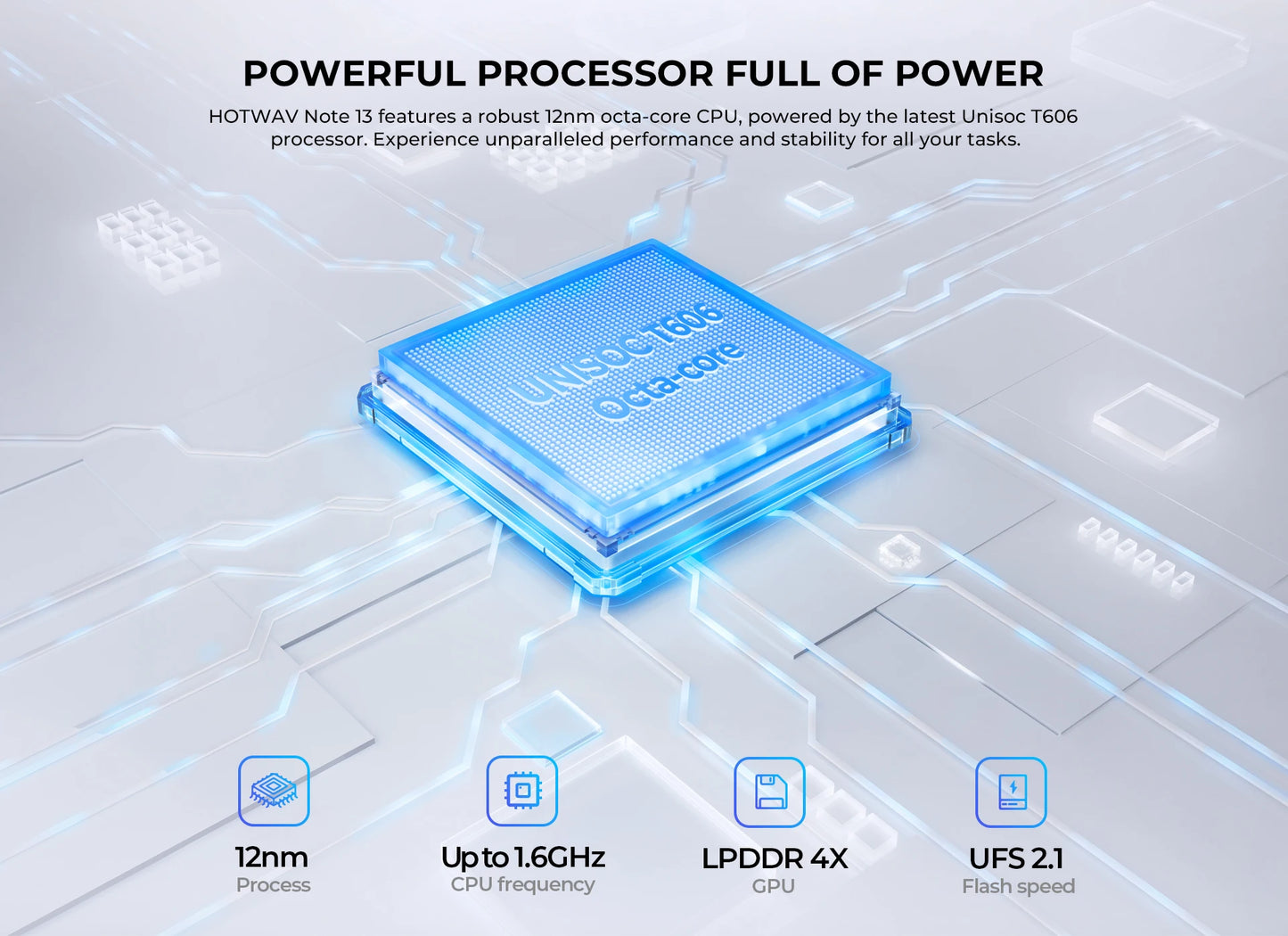 HOTWAV Note 13 Mobile Phone 6.6'' HD+ 90Hz Display 4GB 128GB Octa-Core Smartphone 50MP 5160mAh Android 13 Cellphone