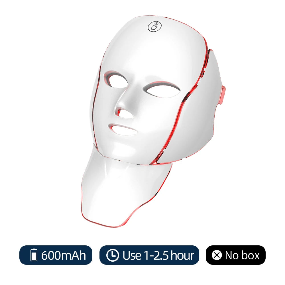 MODERISER LED Face and  Neck Mask ,7 Color Light Therapy