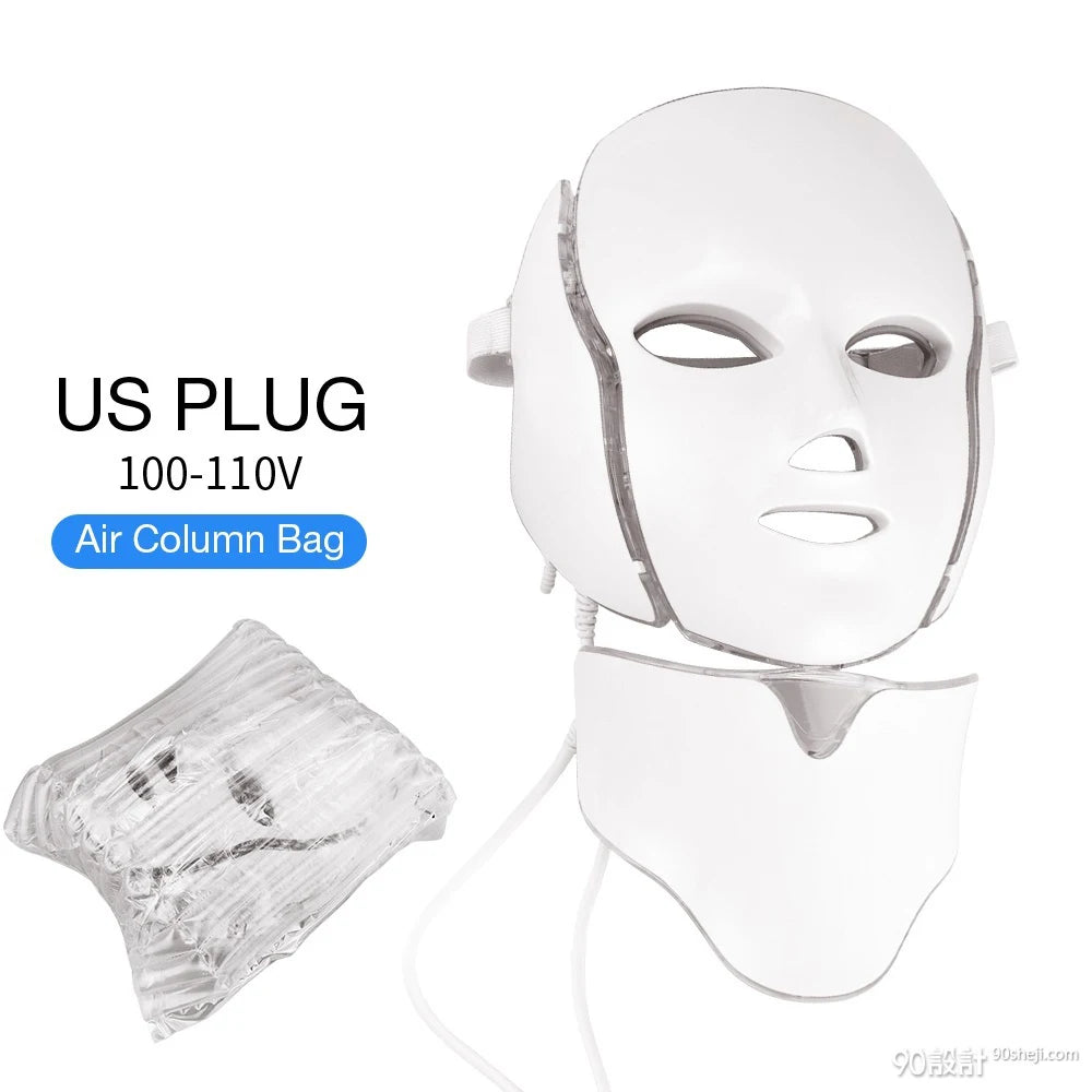 MODERISER LED Face and  Neck Mask ,7 Color Light Therapy