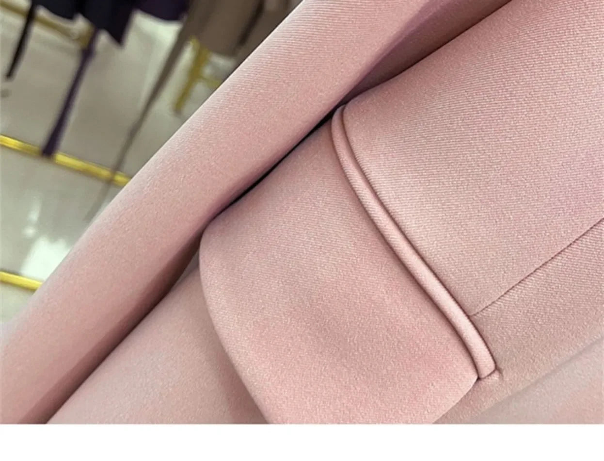 Women Jackets Pink Small Suit Women's Coat Casual Small Loose Korean Version Small Suit Women's Design Sense  Blazer Women