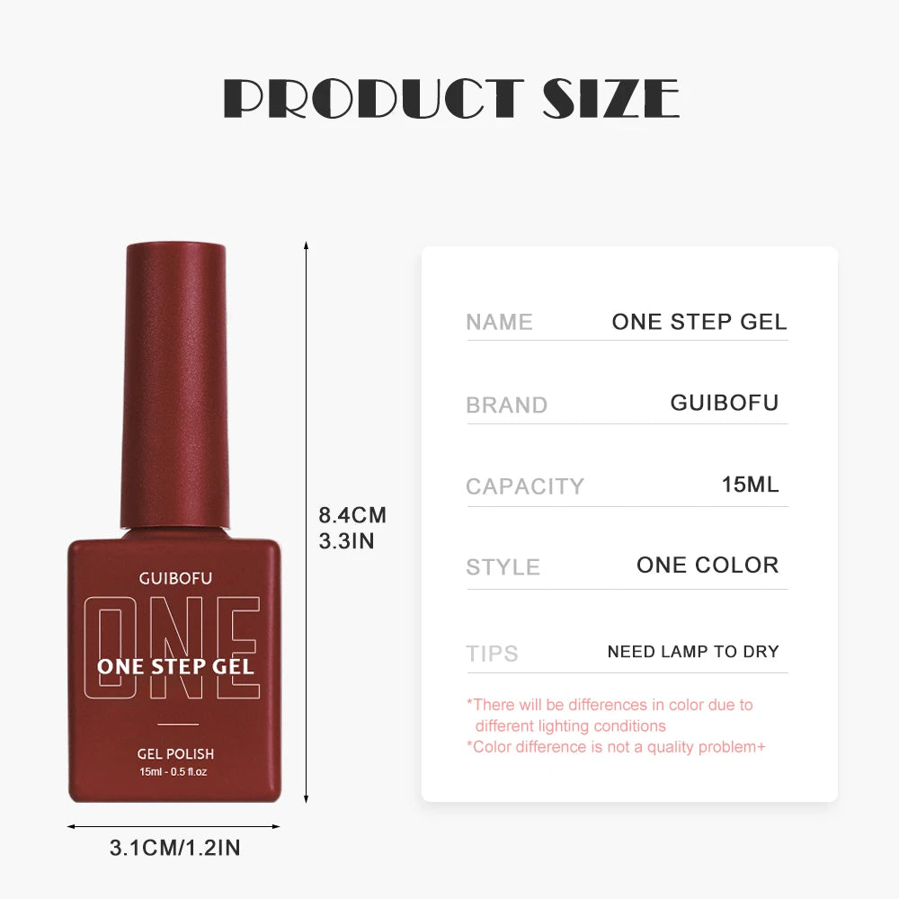 3in1 Gel One Step Gel (no need topcoat and basecoat) 27 colors Series 15ml Gel Nail Polish Set Fall Shine Finish Semi Permanent