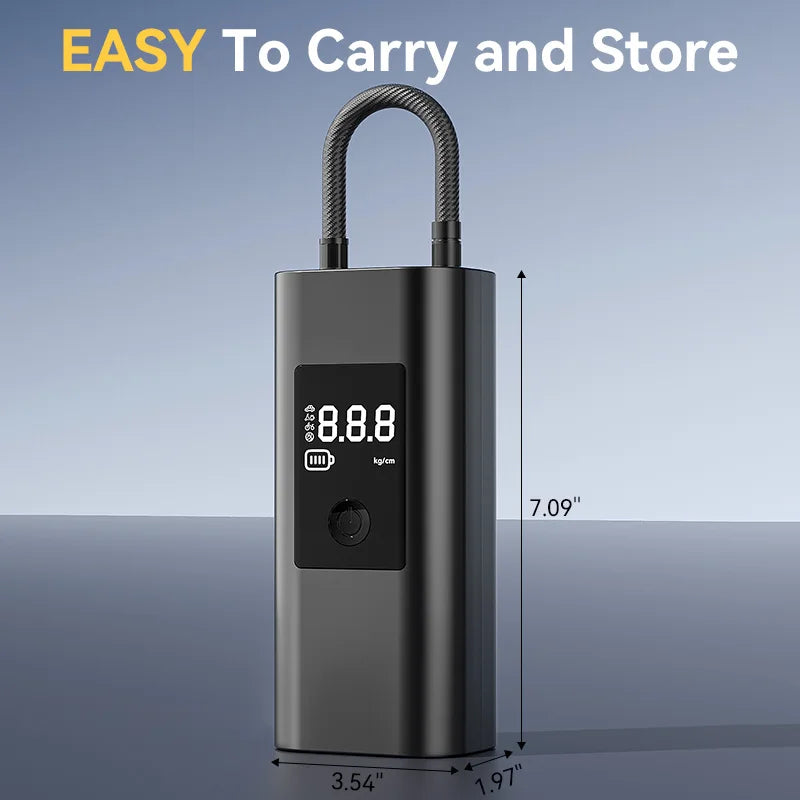 Portable Tire Inflator Air Compressor - 150PSI Cordless Electric Air Pump for Cars, Motorcycles, Bicycles