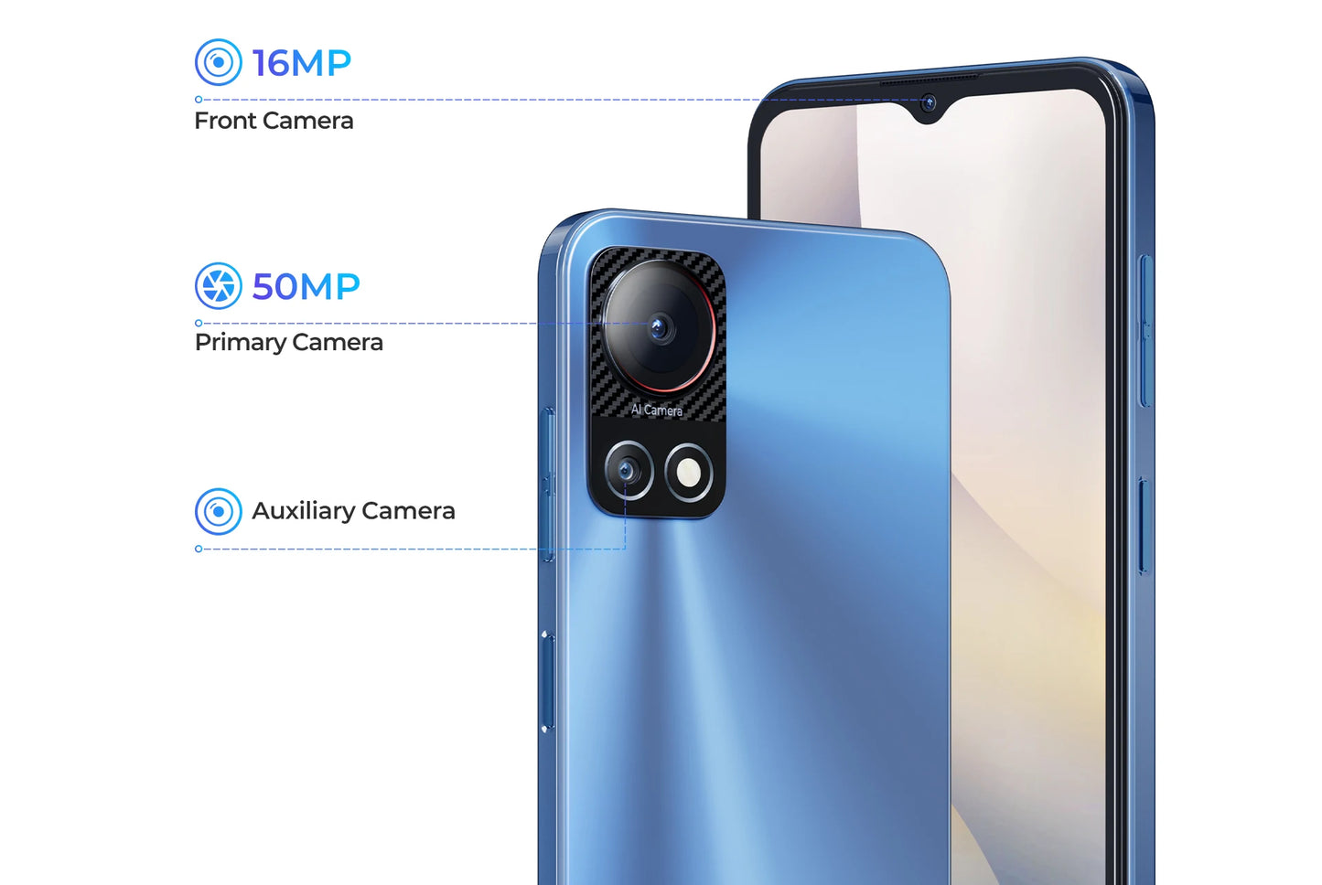 HOTWAV Note 13 Mobile Phone 6.6'' HD+ 90Hz Display 4GB 128GB Octa-Core Smartphone 50MP 5160mAh Android 13 Cellphone