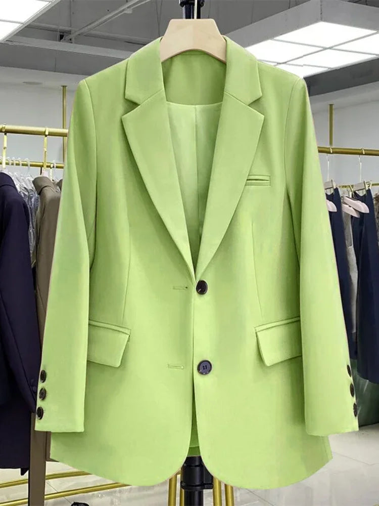 Women Jackets Pink Small Suit Women's Coat Casual Small Loose Korean Version Small Suit Women's Design Sense  Blazer Women