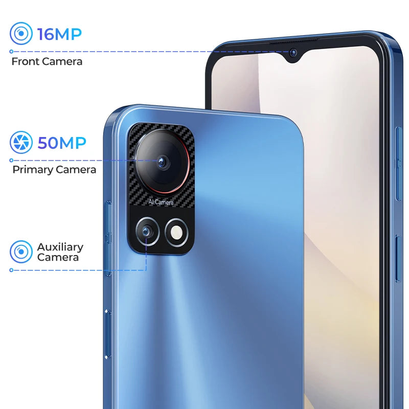 HOTWAV Note 13 Mobile Phone 6.6'' HD+ 90Hz Display 4GB 128GB Octa-Core Smartphone 50MP 5160mAh Android 13 Cellphone