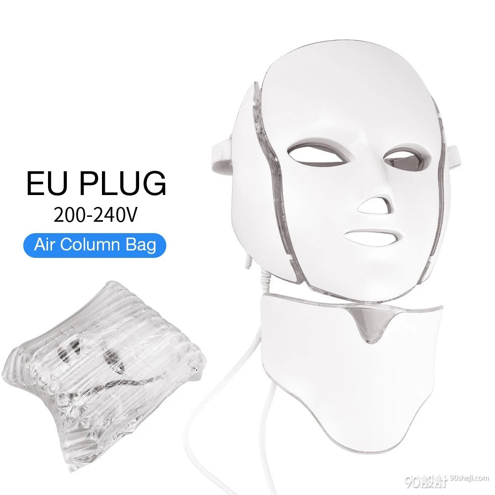 MODERISER LED Face and  Neck Mask ,7 Color Light Therapy