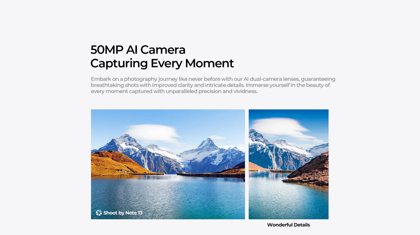 HOTWAV Note 13 Mobile Phone 6.6'' HD+ 90Hz Display 4GB 128GB Octa-Core Smartphone 50MP 5160mAh Android 13 Cellphone