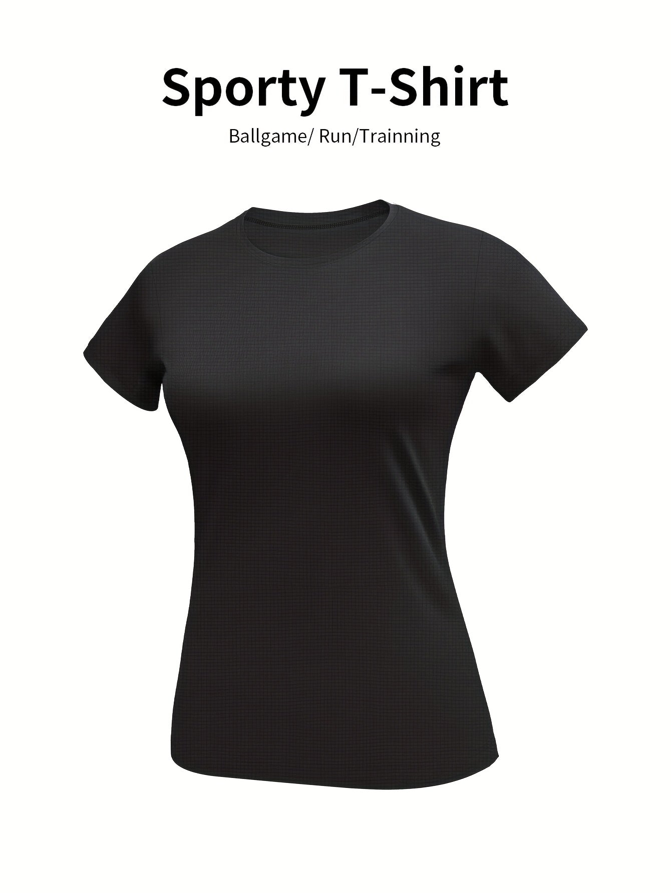 Women'S Yellow Short-Sleeve T-Shirt - Comfortable, Breathable Polyester, Round Neck, Ideal for Running, Training, and Gym Sessions, Summer Outdoor Sportswear, Training Apparel | Sporty Casualwear | Knit Construction