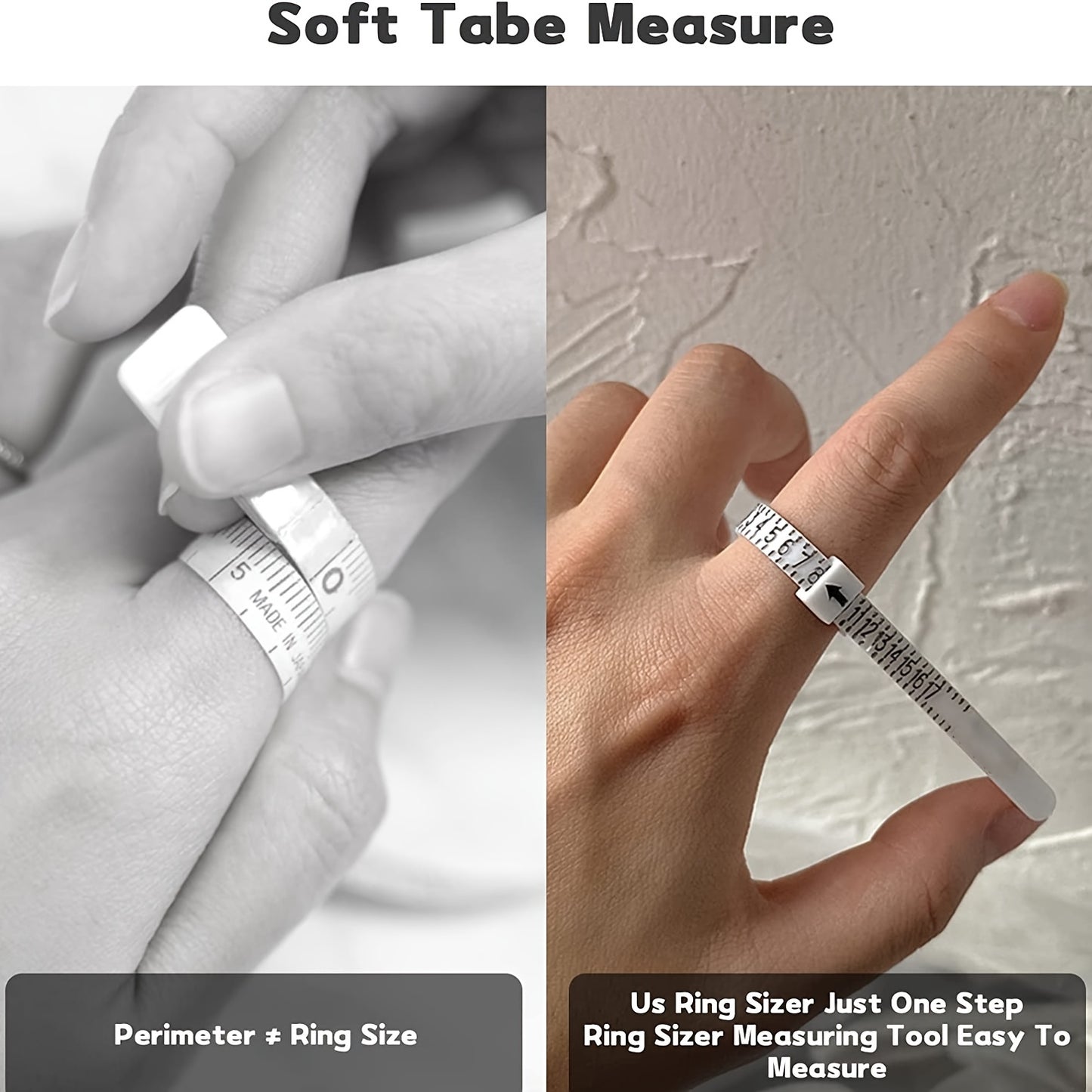 1pc Ring Sizer Measuring Tool - Clear, with Measurement Markings (1-17 US Ring Sizes) - for Jewelry Making, Ring Sizing, Gift - Durable & Portable Finger Gauge for Professionals & Hobbyists, Professional Jewelry Tool, Clear M