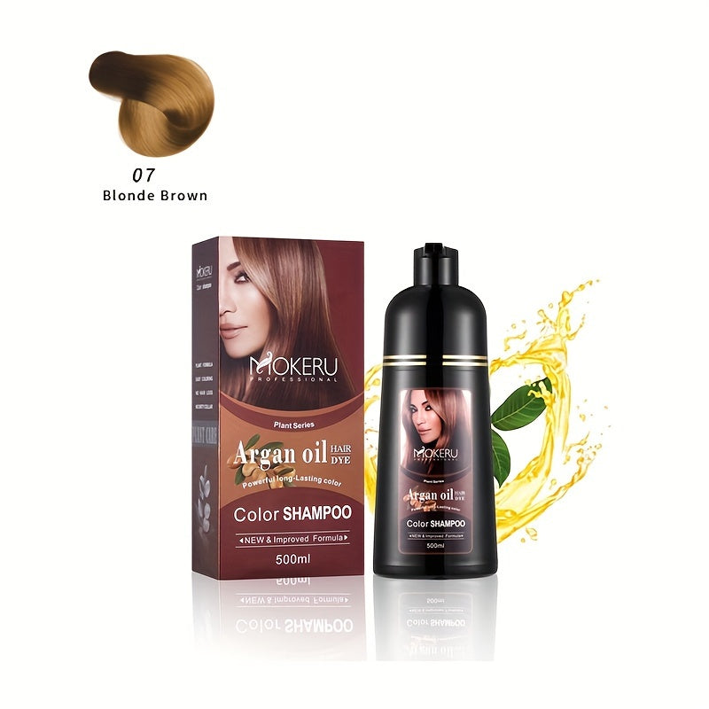 3-in-1 Argan oil hair dye for gray hair coverage Easy to use at home for both men and women