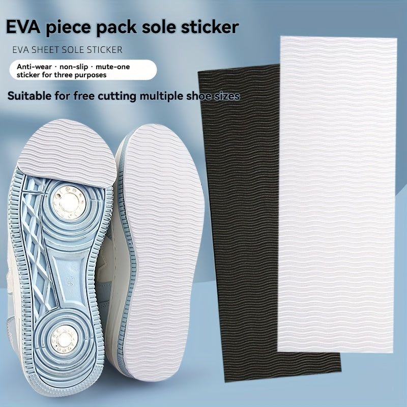 10*27cm Pack of EVA Sole Anti-Wear Pads for Sneakers, Wave Pattern Silent Non-Slip Forefoot Shoe Inserts, Best for Christmas