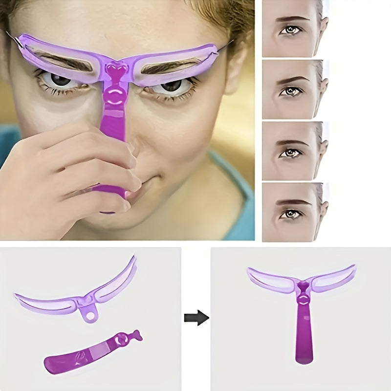 8pcs 8 Styles Reusable Eyebrow Stencil Kit With Handle - Easy Eyebrow Shaping And Template