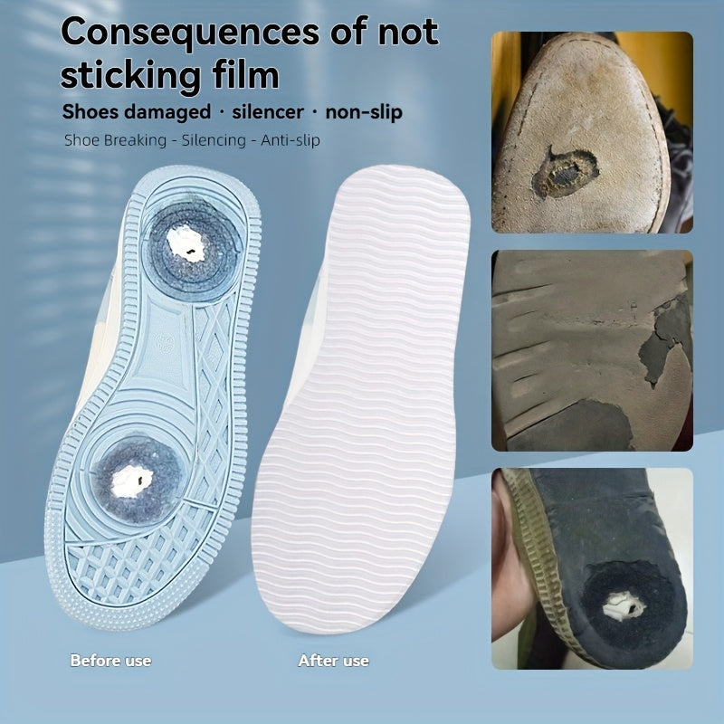 10*27cm Pack of EVA Sole Anti-Wear Pads for Sneakers, Wave Pattern Silent Non-Slip Forefoot Shoe Inserts, Best for Christmas