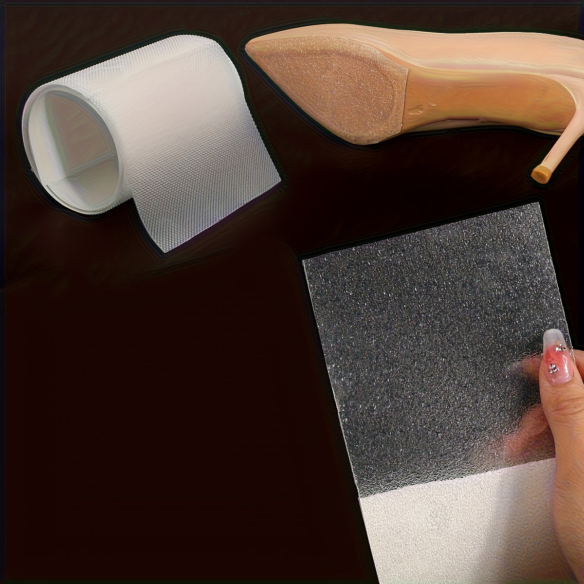 1 Roll High Heel Shoe Sole Silent Anti-Skid Pads, Wear-Resistant shoe sole anti slip pad Self-Adhesive Anti-Skid Stickers, Anti-Skid Stickers