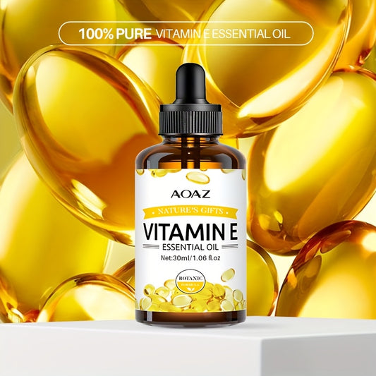 AOAZ Pure Vitamin E Essential Oil, 100ml - Hypoallergenic, Moisturizes & Smooths Skin, Hair, and Body, with Vitamins for Soft, Radiant Skin