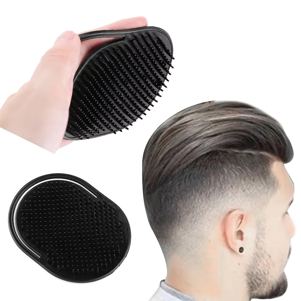 Set of 1/3 Shampoo, Comb, Pocket-Sized Grooming Tool for Men, Beard And Scalp Massager, Black Hair Care, Travel-Friendly Brush for Styling.