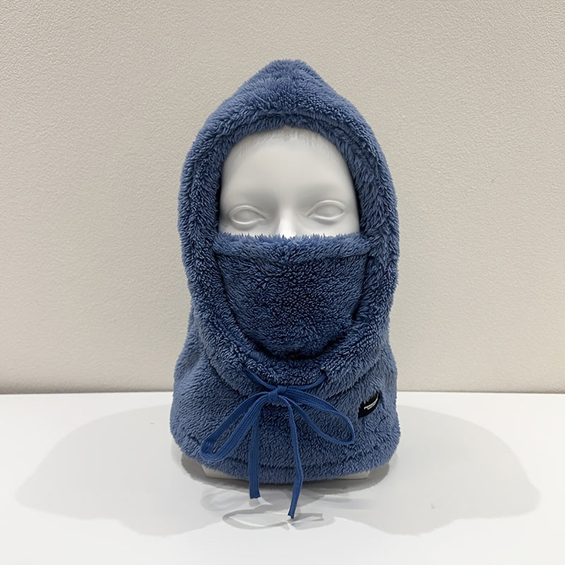 Three-in-One Upgraded Thickened Winter Plush Balaclava with Hood - Elastic Drawstring Closure, Lightweight and Warm for Cycling, Skiing, Outdoor Sports, 4 Colors Available, Mother'S Day, Independence Day Scene Festival, Fathe