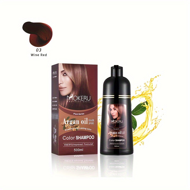 3-in-1 Argan oil hair dye for gray hair coverage Easy to use at home for both men and women