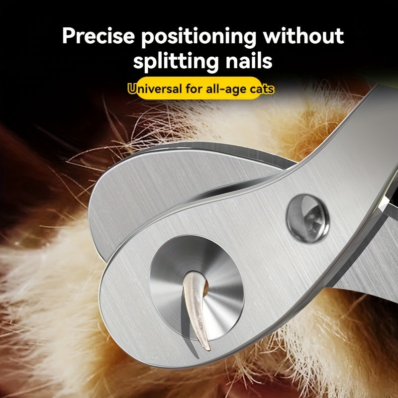 1pc Professional Cat Nail Clippers With Safety Guard, Round Hole Anti Bleeding, Perfect For Cats Of All Sizes And Breeds