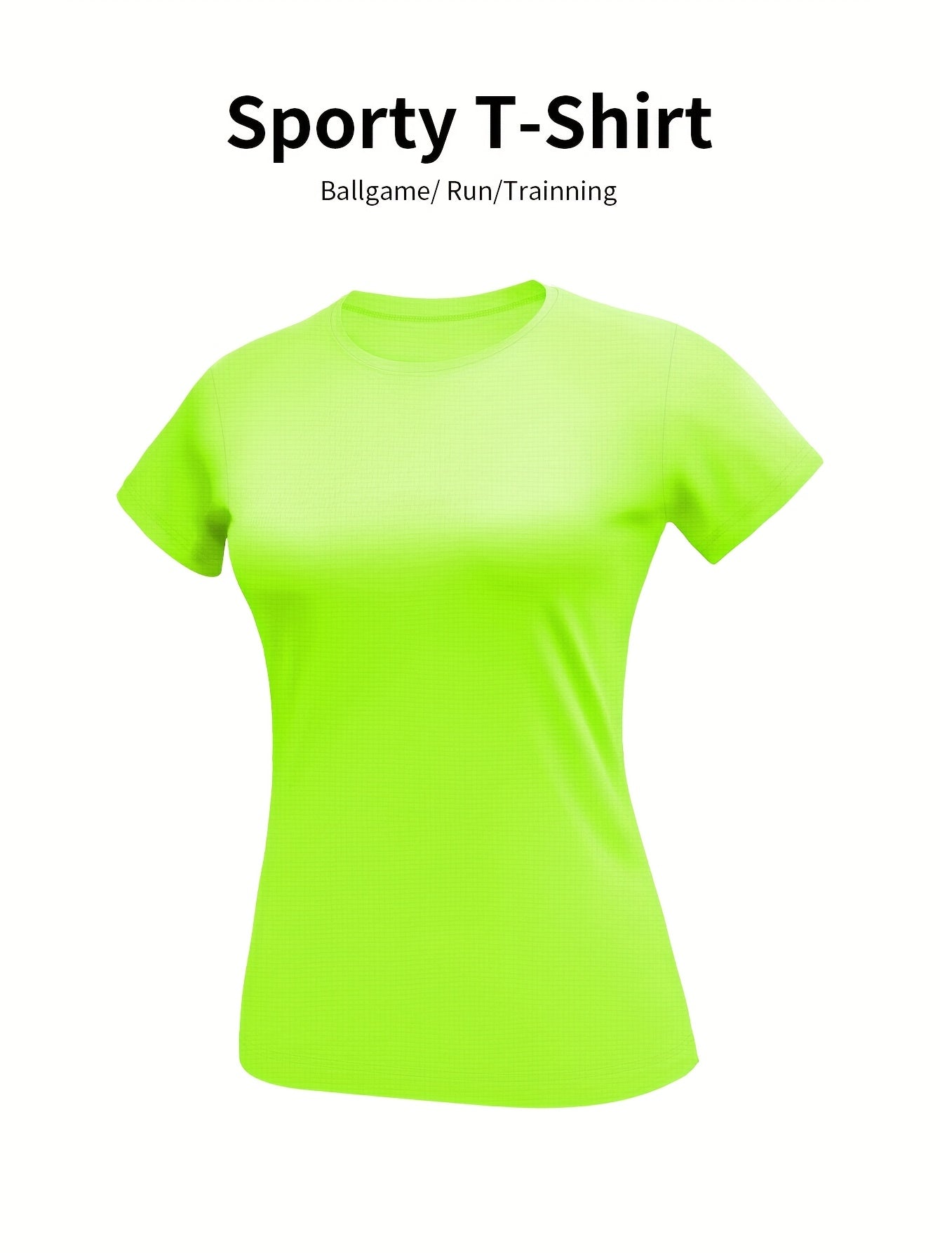 Women'S Yellow Short-Sleeve T-Shirt - Comfortable, Breathable Polyester, Round Neck, Ideal for Running, Training, and Gym Sessions, Summer Outdoor Sportswear, Training Apparel | Sporty Casualwear | Knit Construction