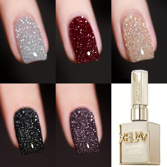 XEIJAYI 5 Colors 15ml New Popular Nail Gel Semi Permanent Nail Art Soaking LED Nail Salon DIY Nail Salon Gel, Best for Christmas